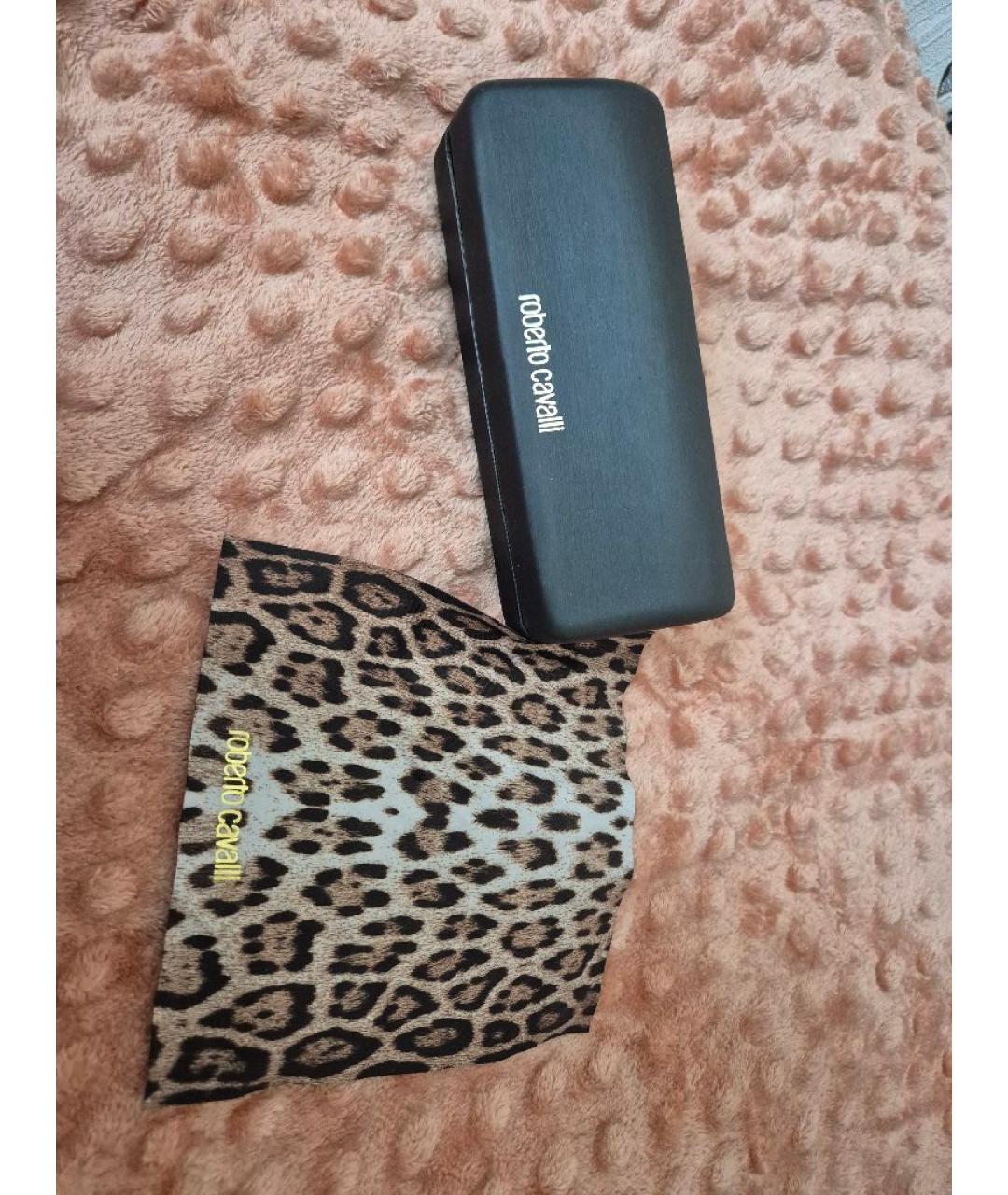 ROBERTO CAVALLI Коричневые металлические солнцезащитные очки, фото 4