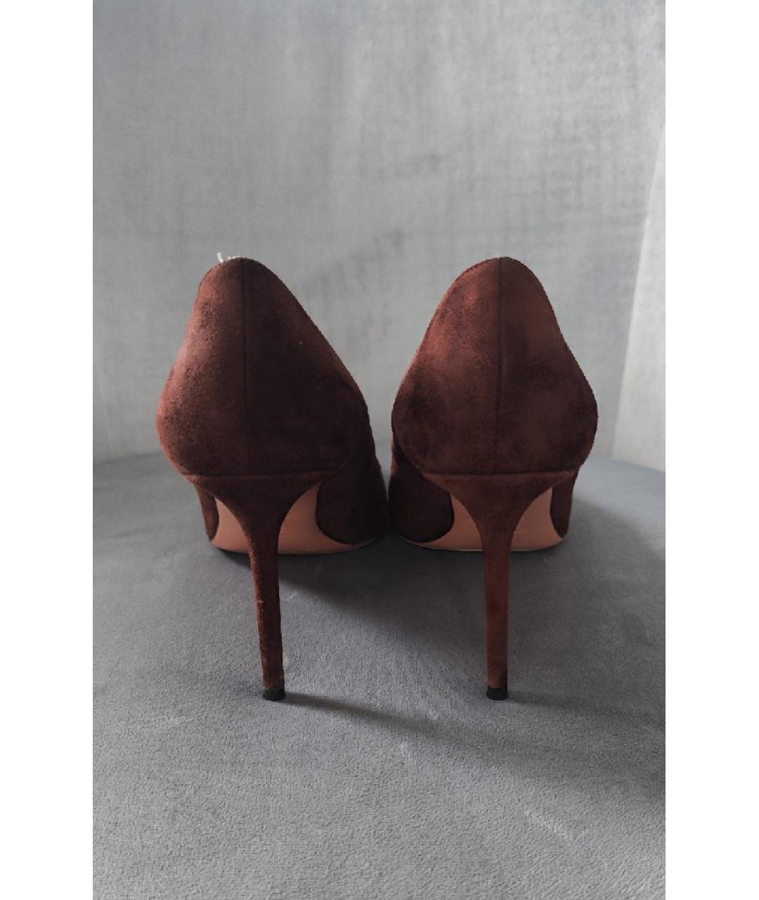AQUAZZURA Коричневые замшевые туфли, фото 3