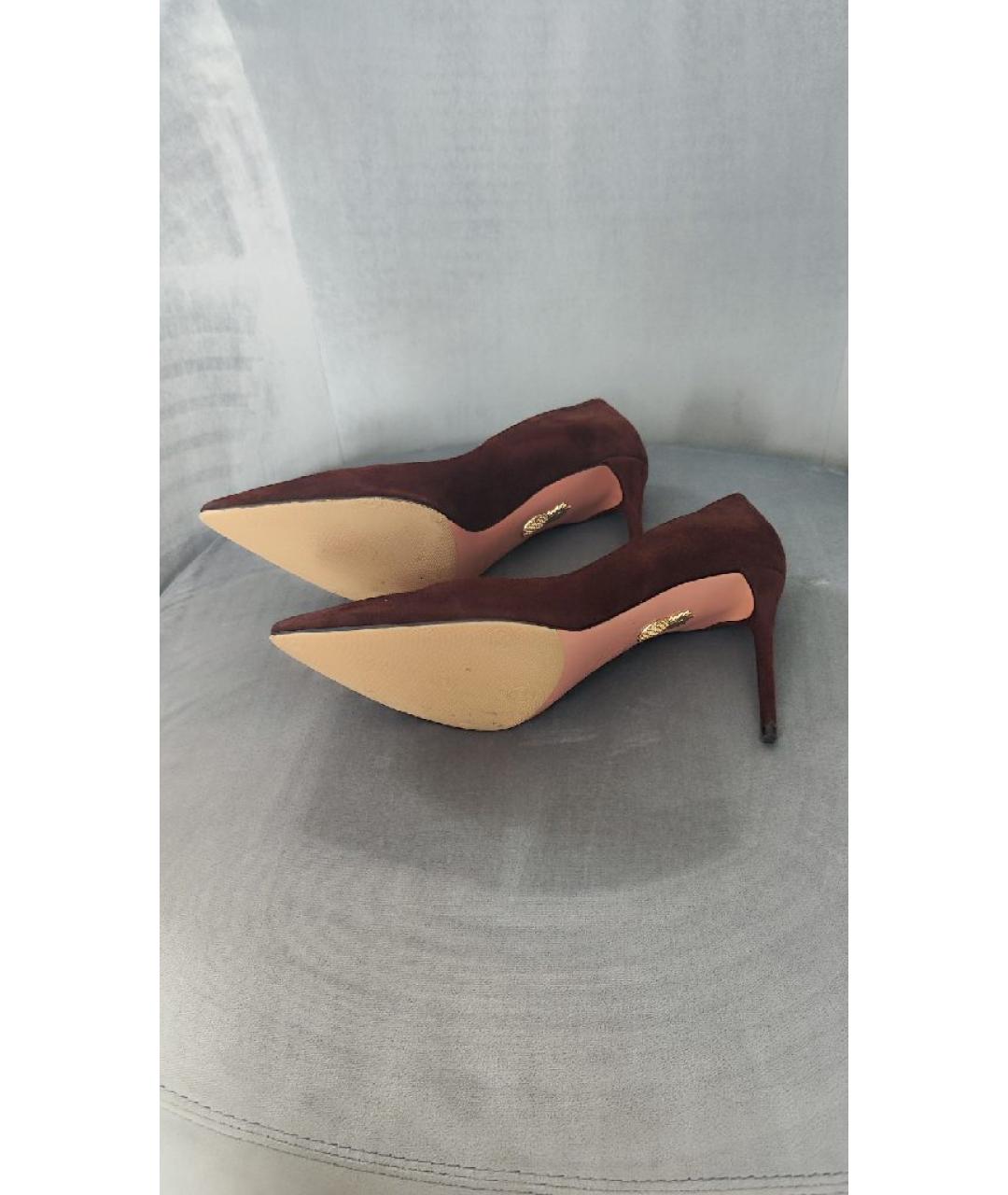 AQUAZZURA Коричневые замшевые туфли, фото 4