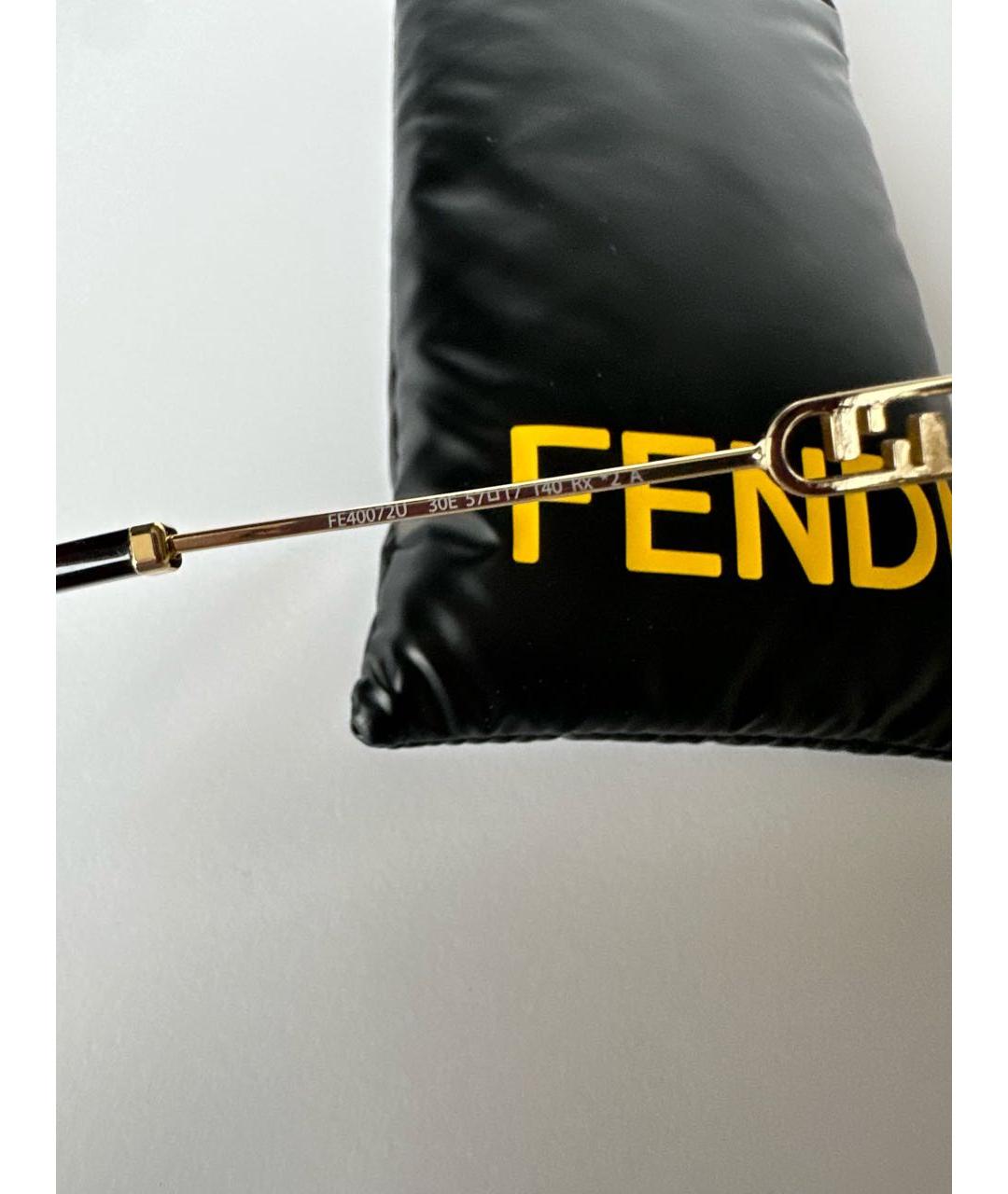 FENDI Коричневые металлические солнцезащитные очки, фото 6