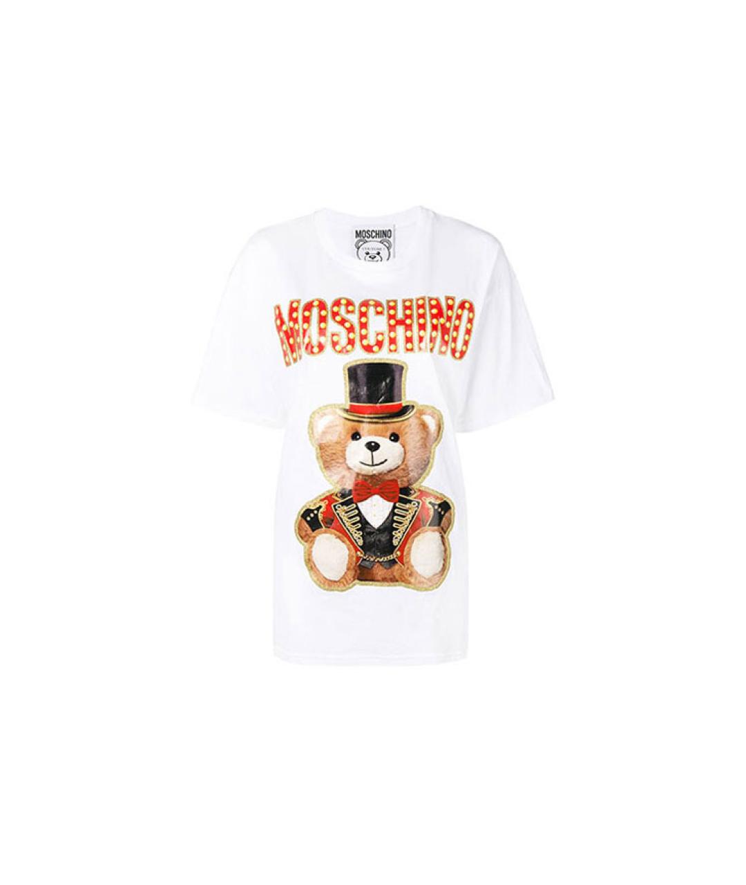 MOSCHINO Белая хлопко-эластановая футболка, фото 10