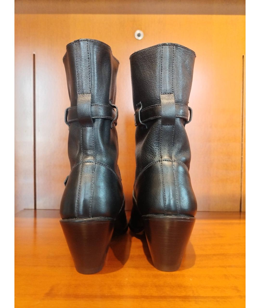 CELINE Черные кожаные полусапоги, фото 4