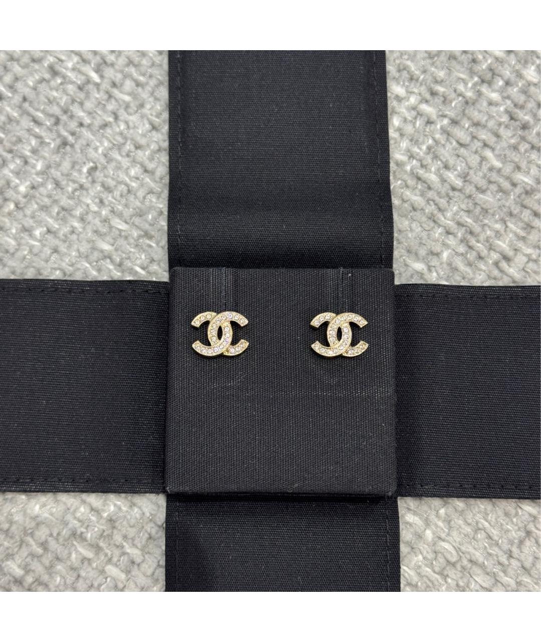 CHANEL Золотые металлические серьги, фото 2
