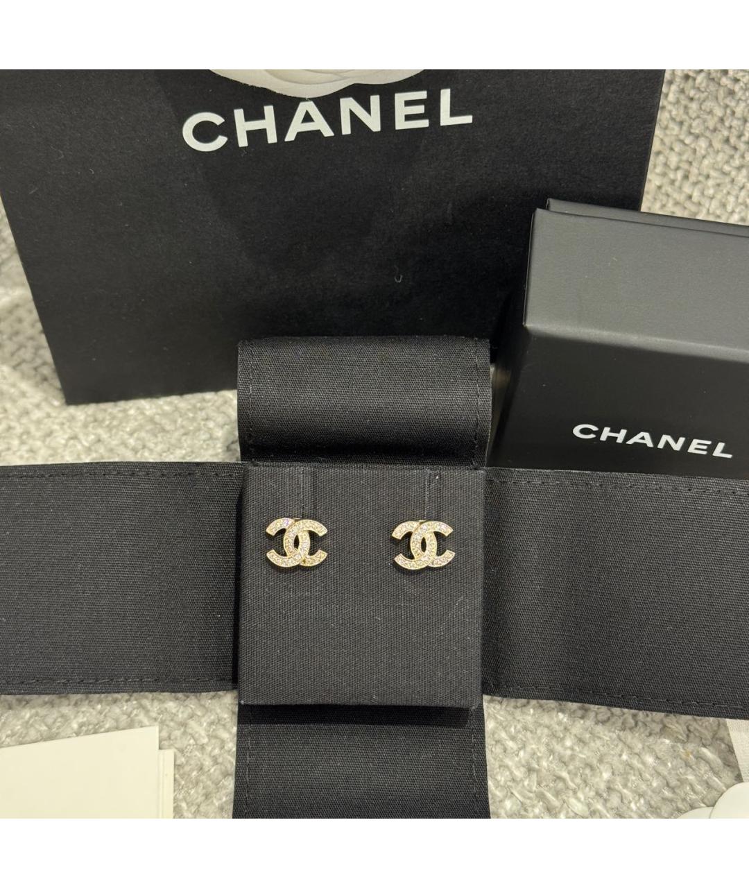 CHANEL Золотые металлические серьги, фото 4