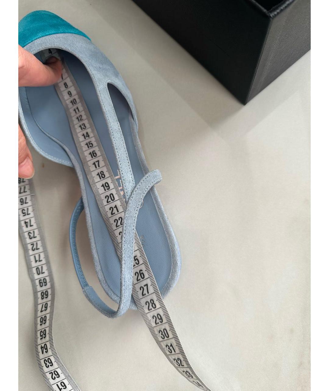 CHANEL Голубые замшевые туфли, фото 6