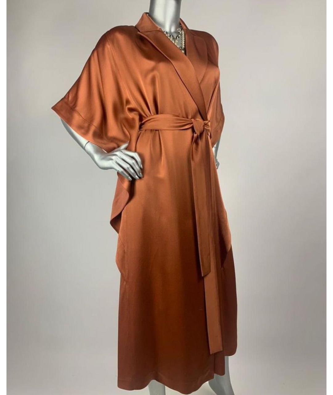 MAX MARA Оранжевое ацетатное вечернее платье, фото 5