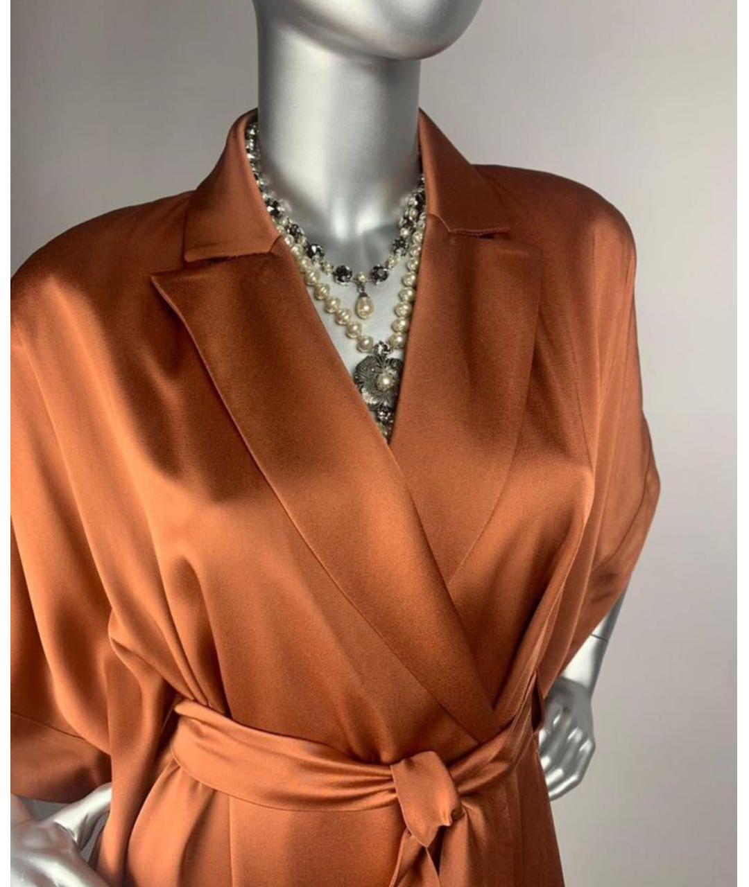 MAX MARA Оранжевое ацетатное вечернее платье, фото 4