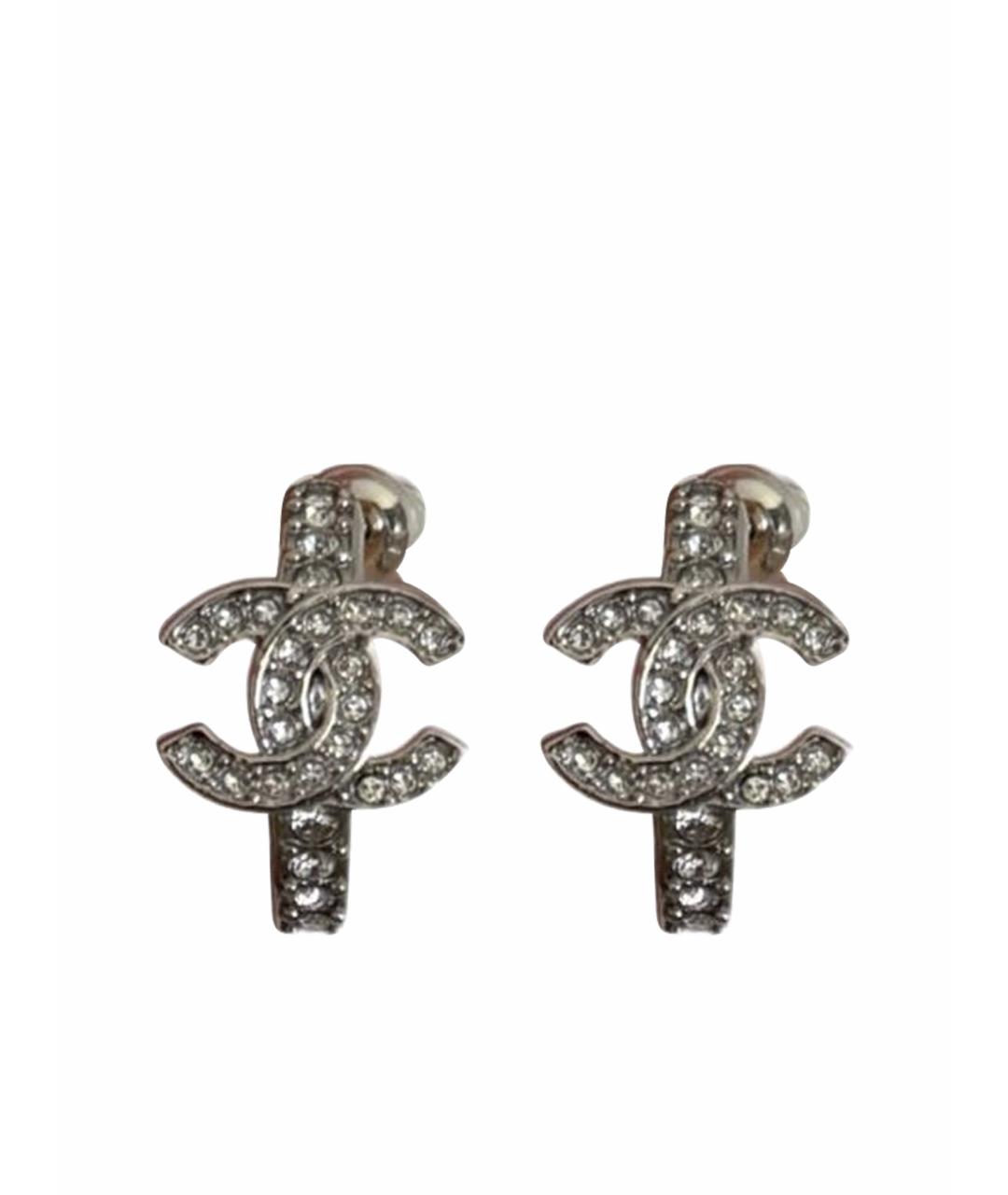 CHANEL Серебряные металлические серьги, фото 1