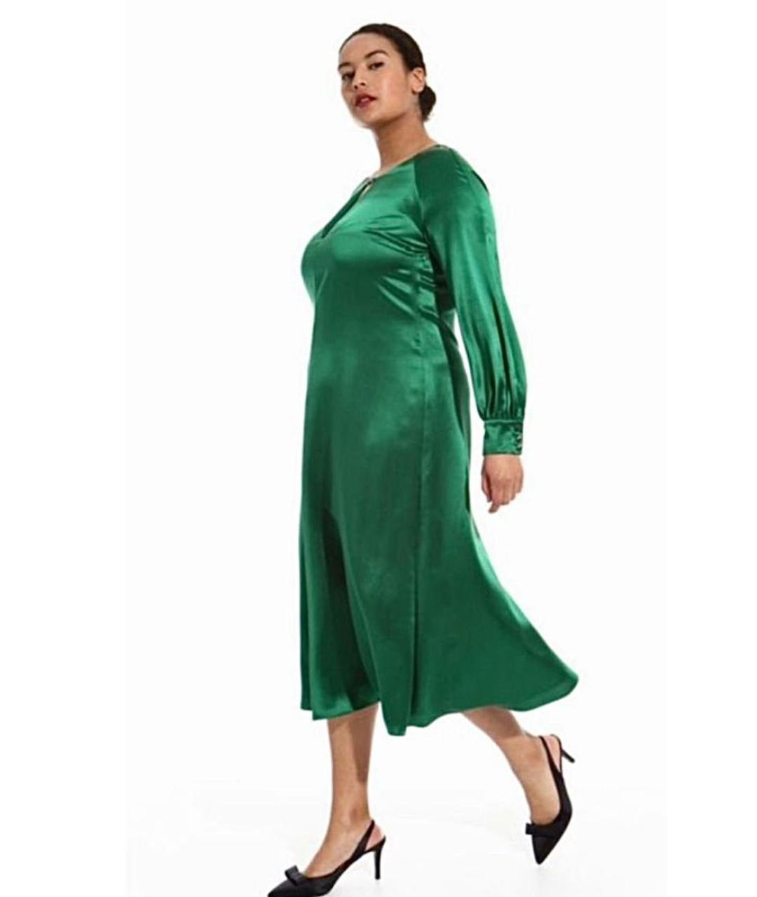 MAX MARA Зеленые шелковое вечернее платье, фото 7