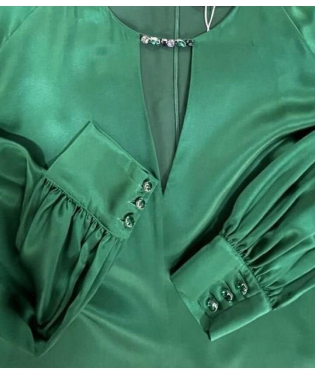 MAX MARA Зеленые шелковое вечернее платье, фото 5