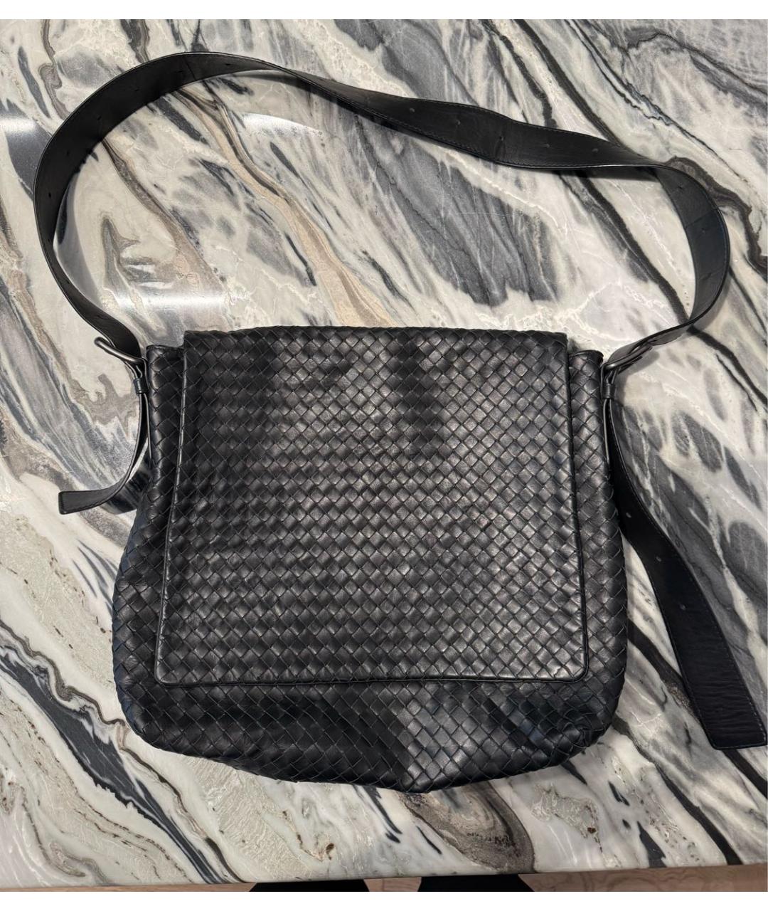 BOTTEGA VENETA Черная кожаная сумка на плечо, фото 9