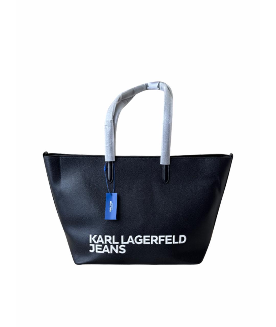 KARL LAGERFELD Черная сумка тоут из искусственной кожи, фото 1