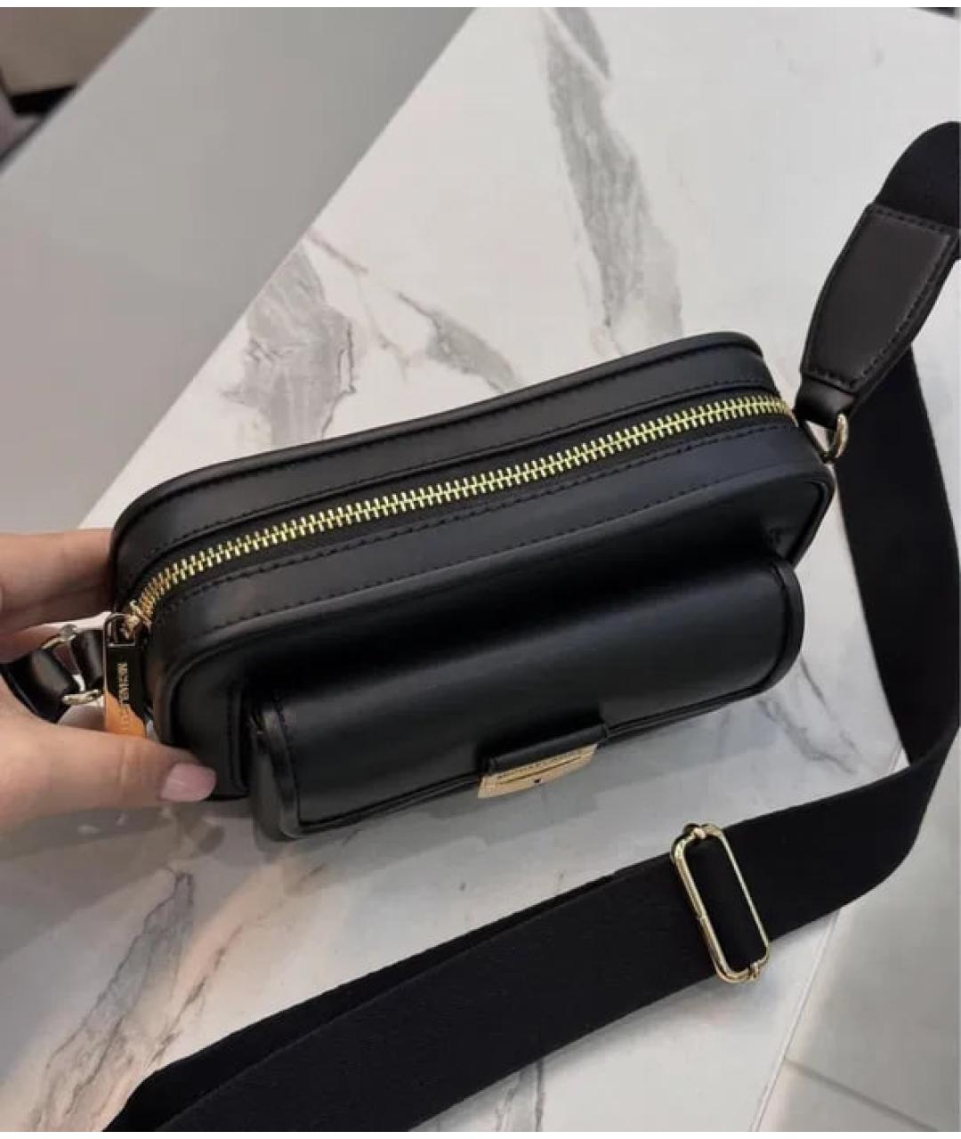 MICHAEL KORS Черная кожаная сумка через плечо, фото 4