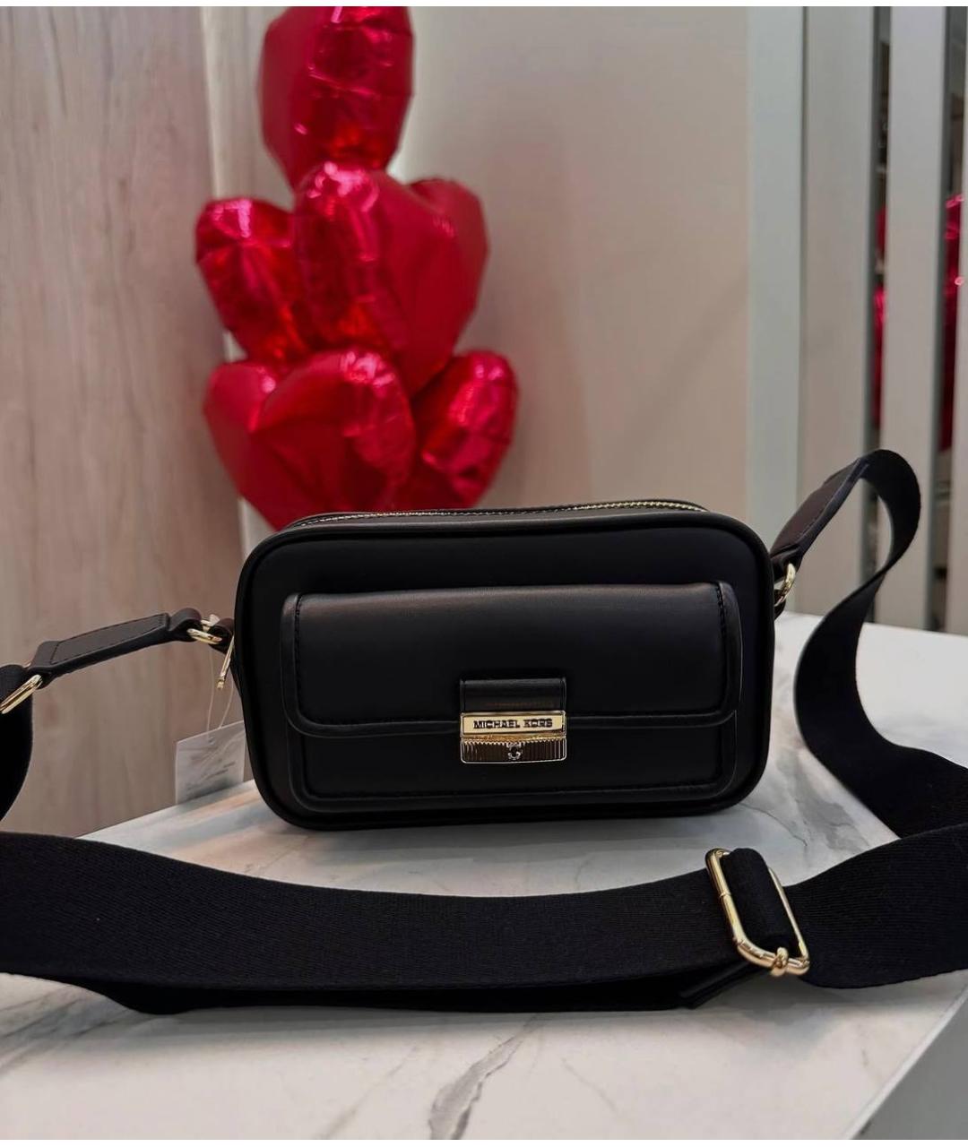 MICHAEL KORS Черная кожаная сумка через плечо, фото 3