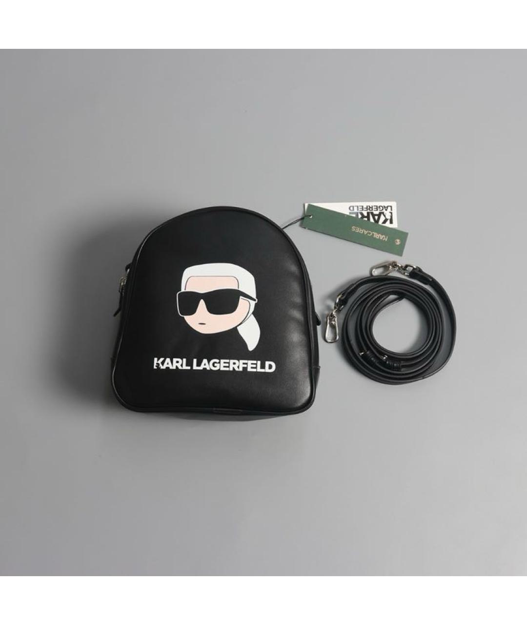 KARL LAGERFELD Черный рюкзак из искусственной кожи, фото 7