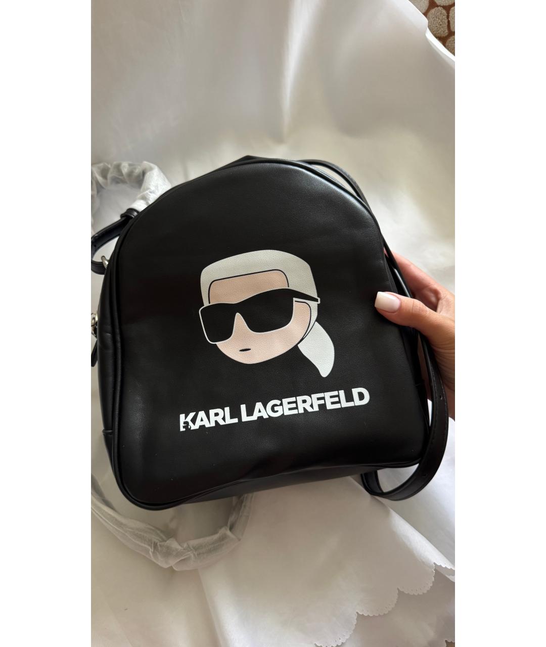 KARL LAGERFELD Черный рюкзак из искусственной кожи, фото 9