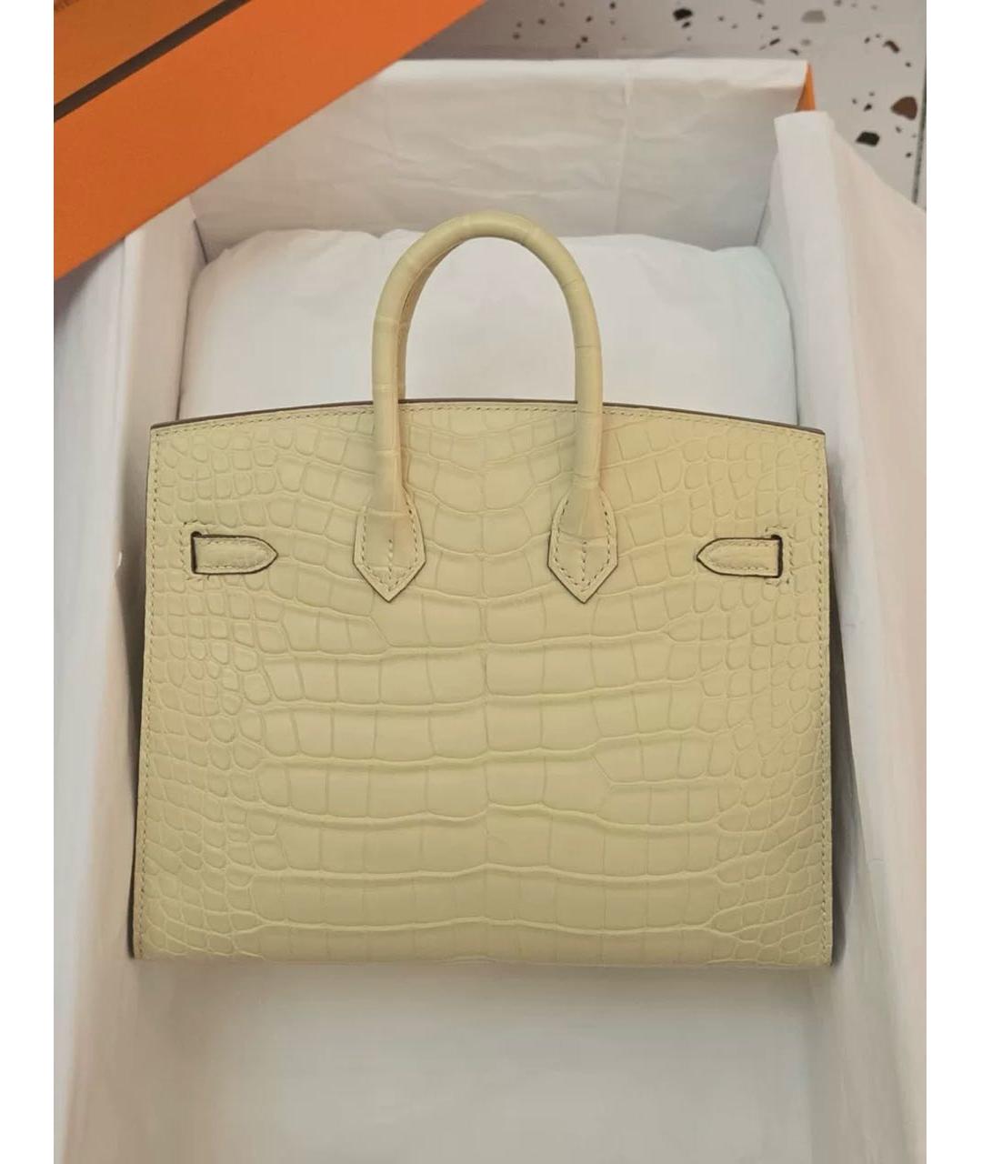 HERMES Бежевая сумка с короткими ручками из экзотической кожи, фото 2