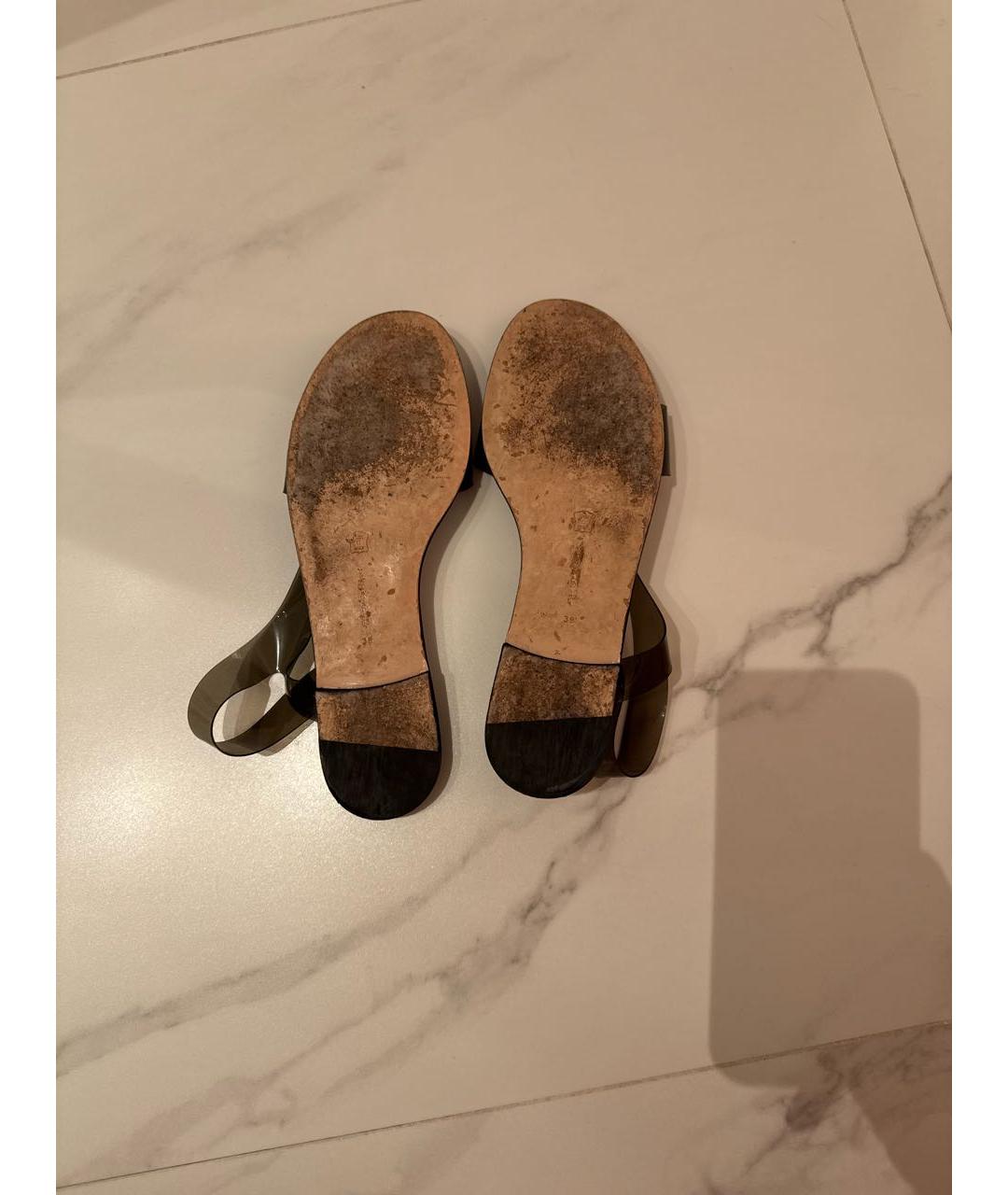 GIANVITO ROSSI Черные резиновые сандалии, фото 5