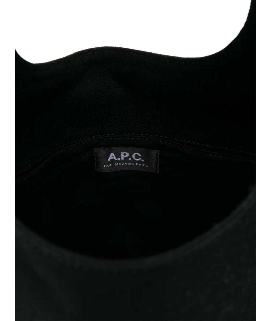 A.P.C. Черная сумка тоут, фото 5