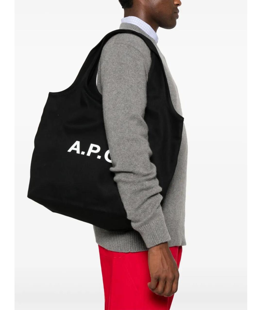 A.P.C. Черная сумка тоут, фото 2