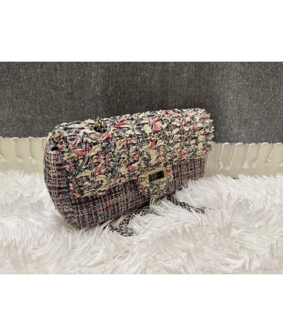 CHANEL Голубая твидовая сумка через плечо, фото 2