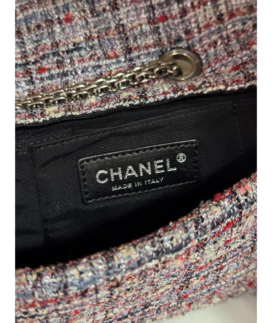 CHANEL Голубая твидовая сумка через плечо, фото 5