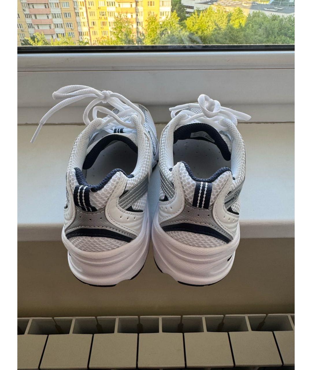 NEW BALANCE Серые низкие кроссовки / кеды из искусственной кожи, фото 4
