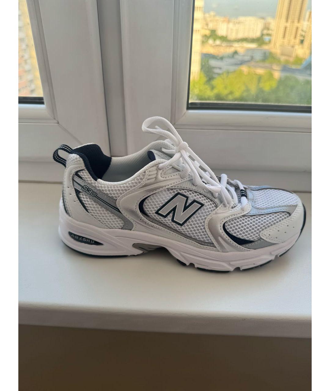 NEW BALANCE Серые низкие кроссовки / кеды из искусственной кожи, фото 5