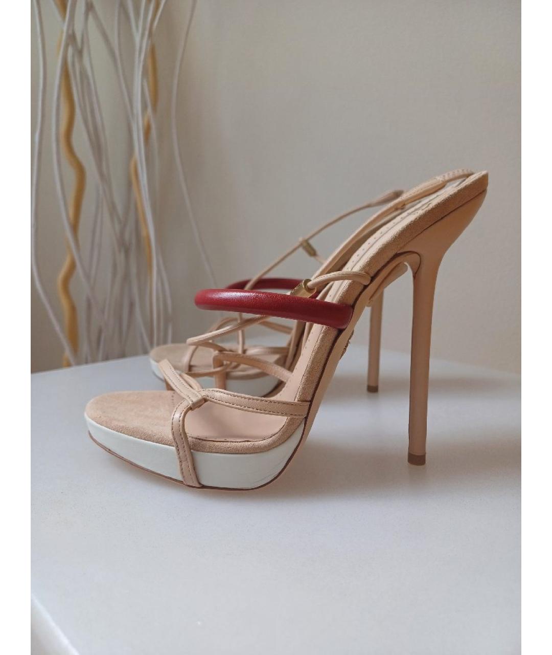 BALLY Бежевые кожаные босоножки, фото 2