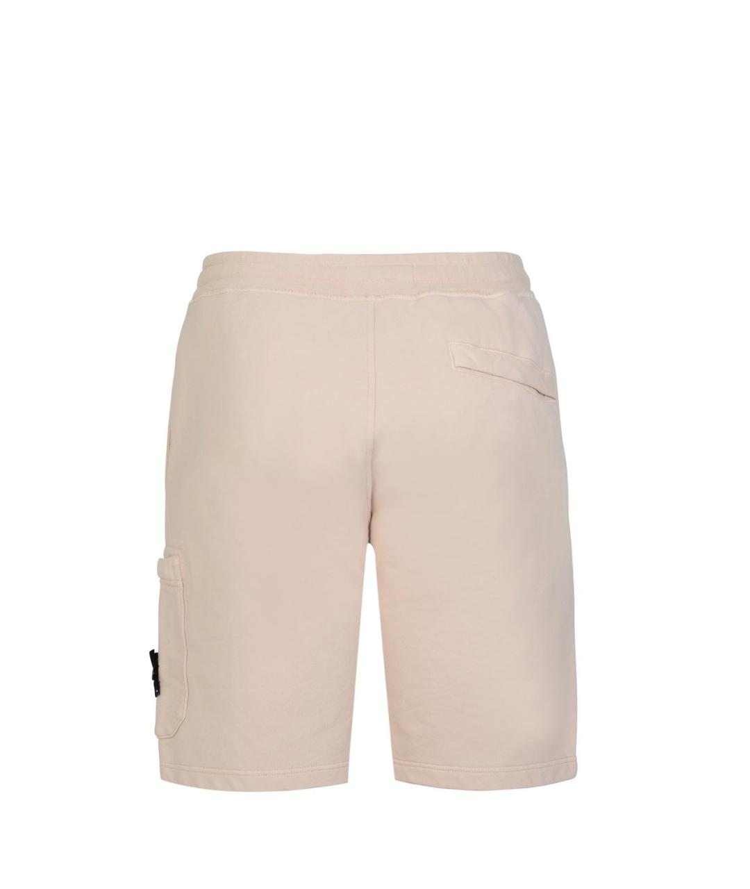 STONE ISLAND Бежевые хлопковые шорты, фото 4