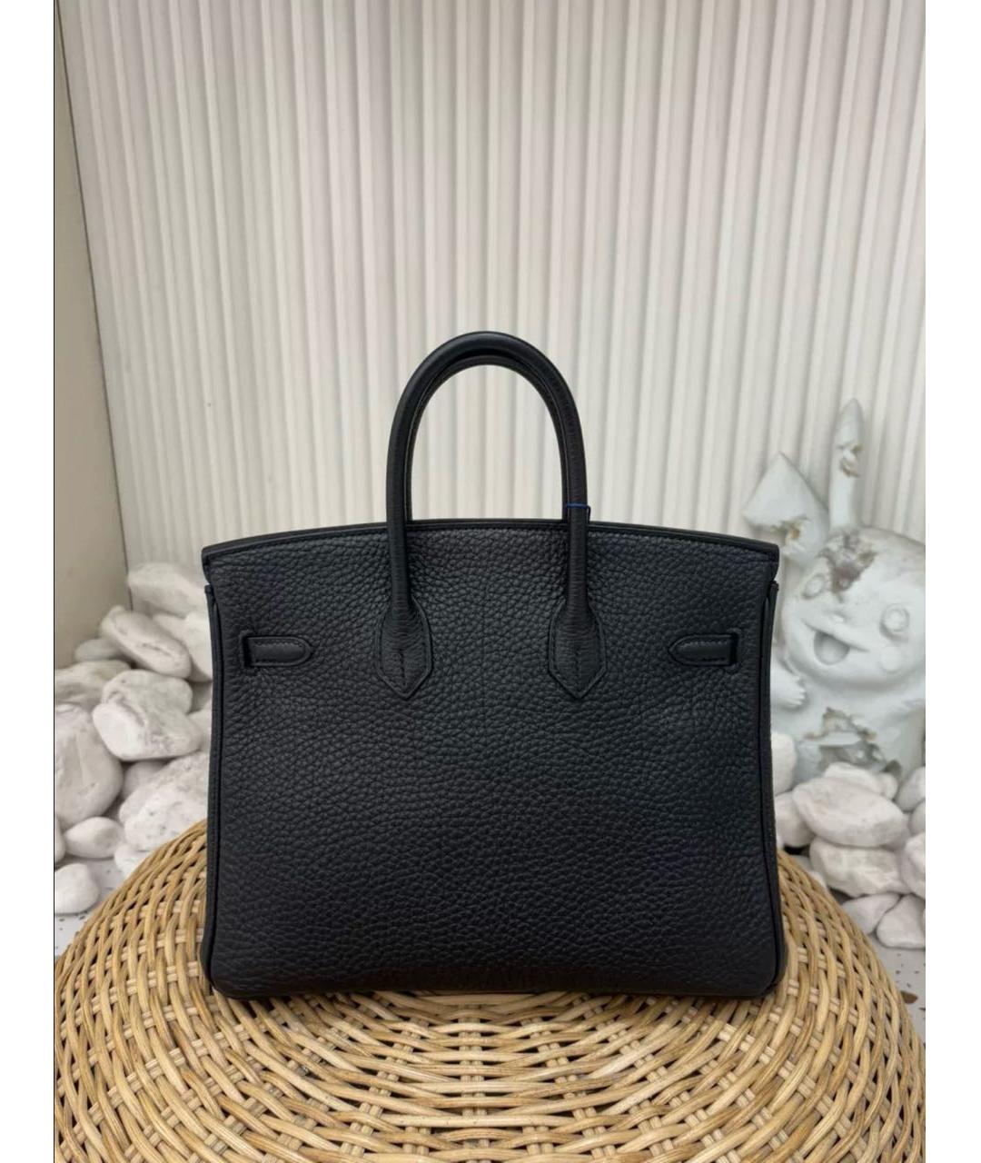 HERMES Черная кожаная сумка с короткими ручками, фото 2