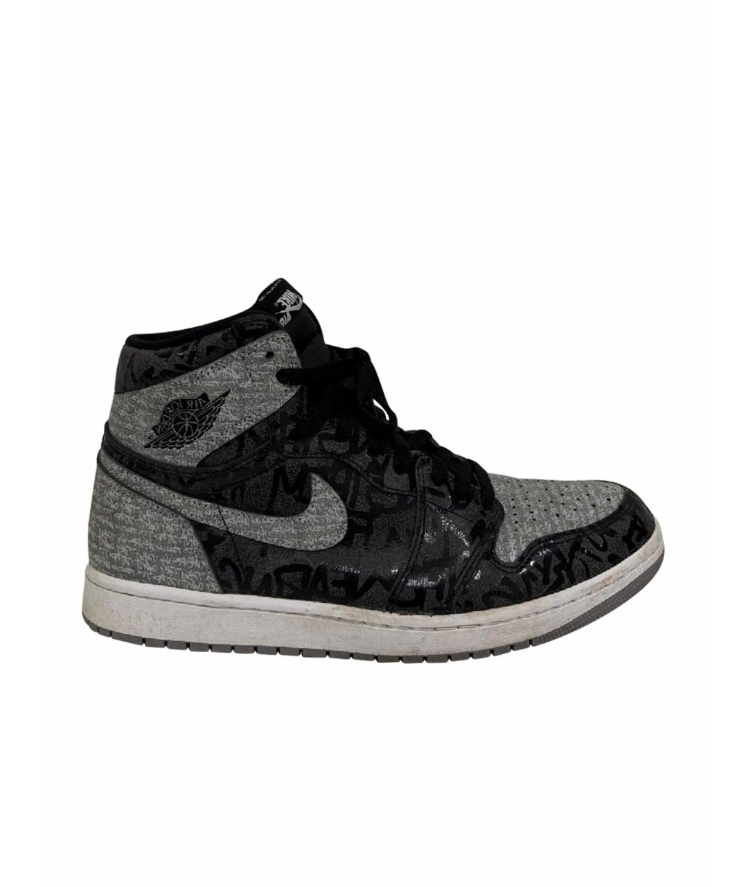 NIKE Черные высокие ботинки из искусственной кожи, фото 1