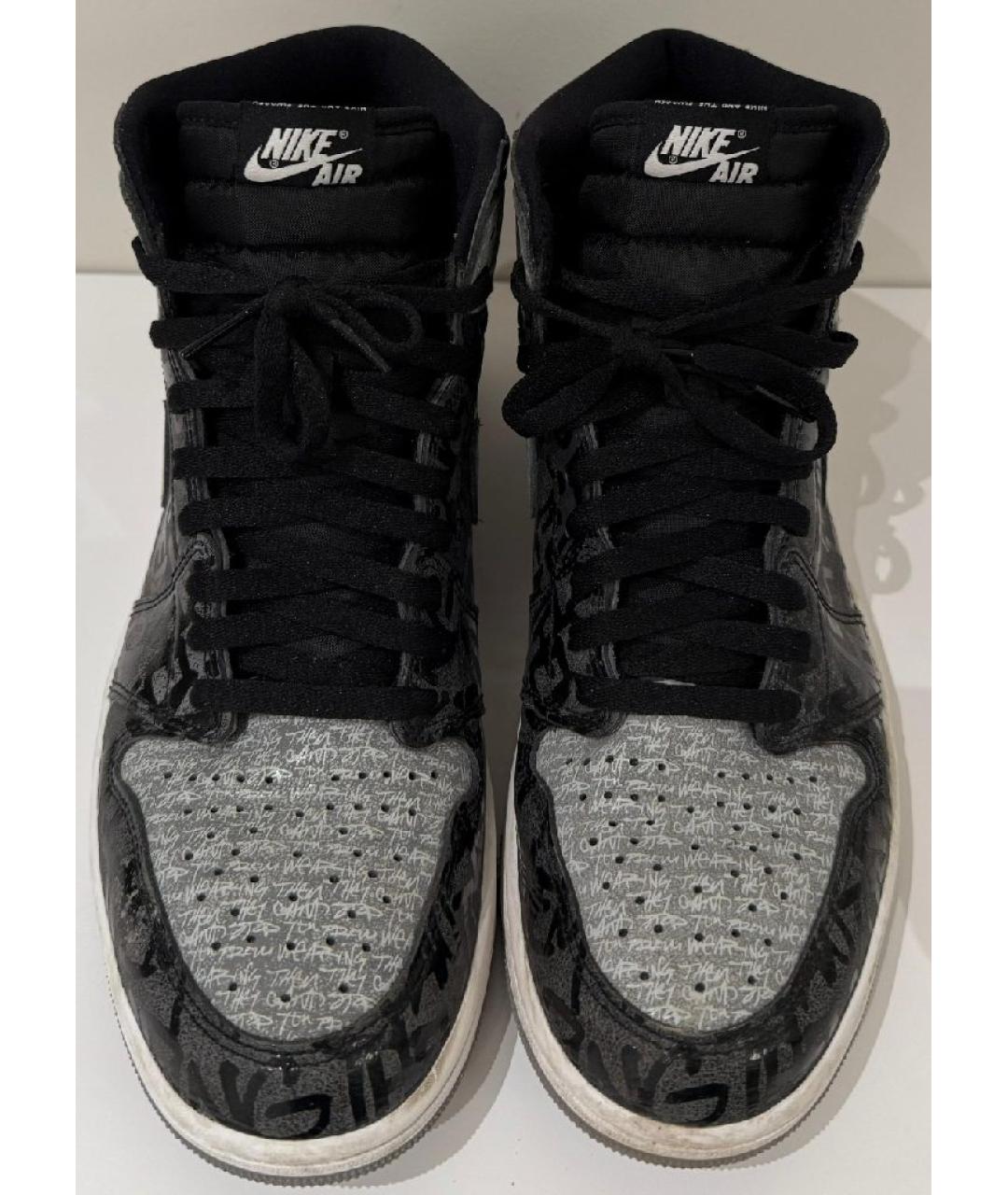 NIKE Черные высокие ботинки из искусственной кожи, фото 2