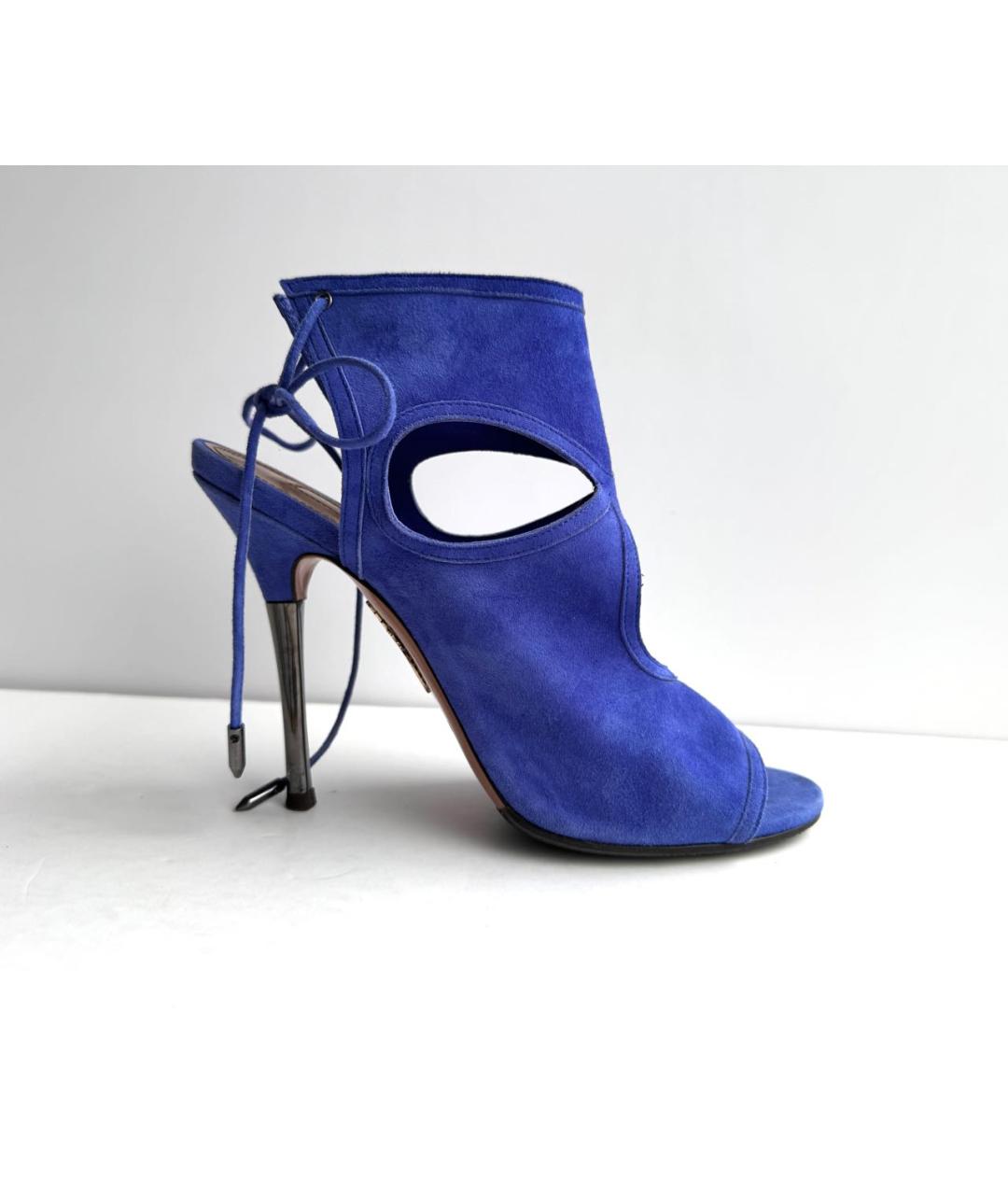 AQUAZZURA Синие замшевые босоножки, фото 8