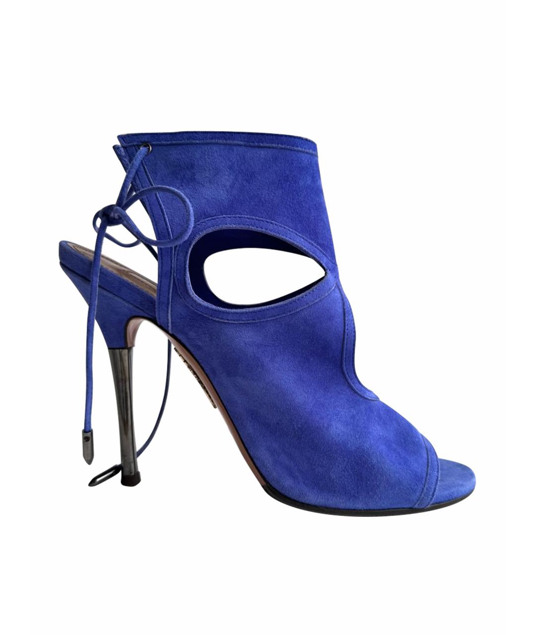 AQUAZZURA Синие замшевые босоножки, фото 1