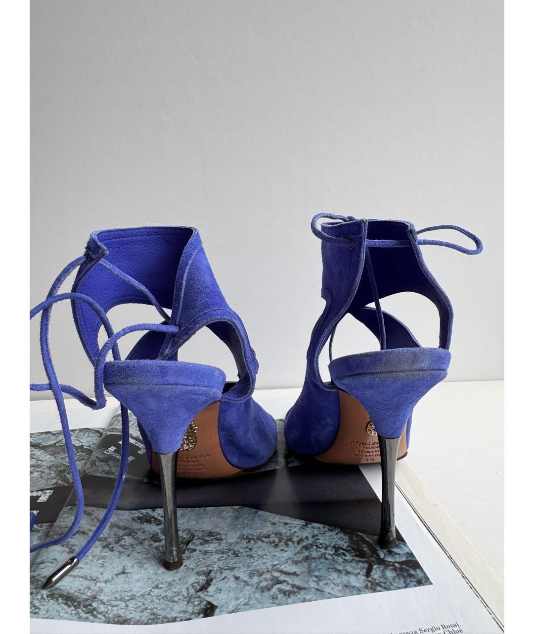AQUAZZURA Синие замшевые босоножки, фото 3