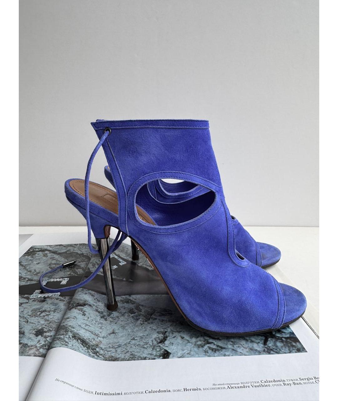 AQUAZZURA Синие замшевые босоножки, фото 2