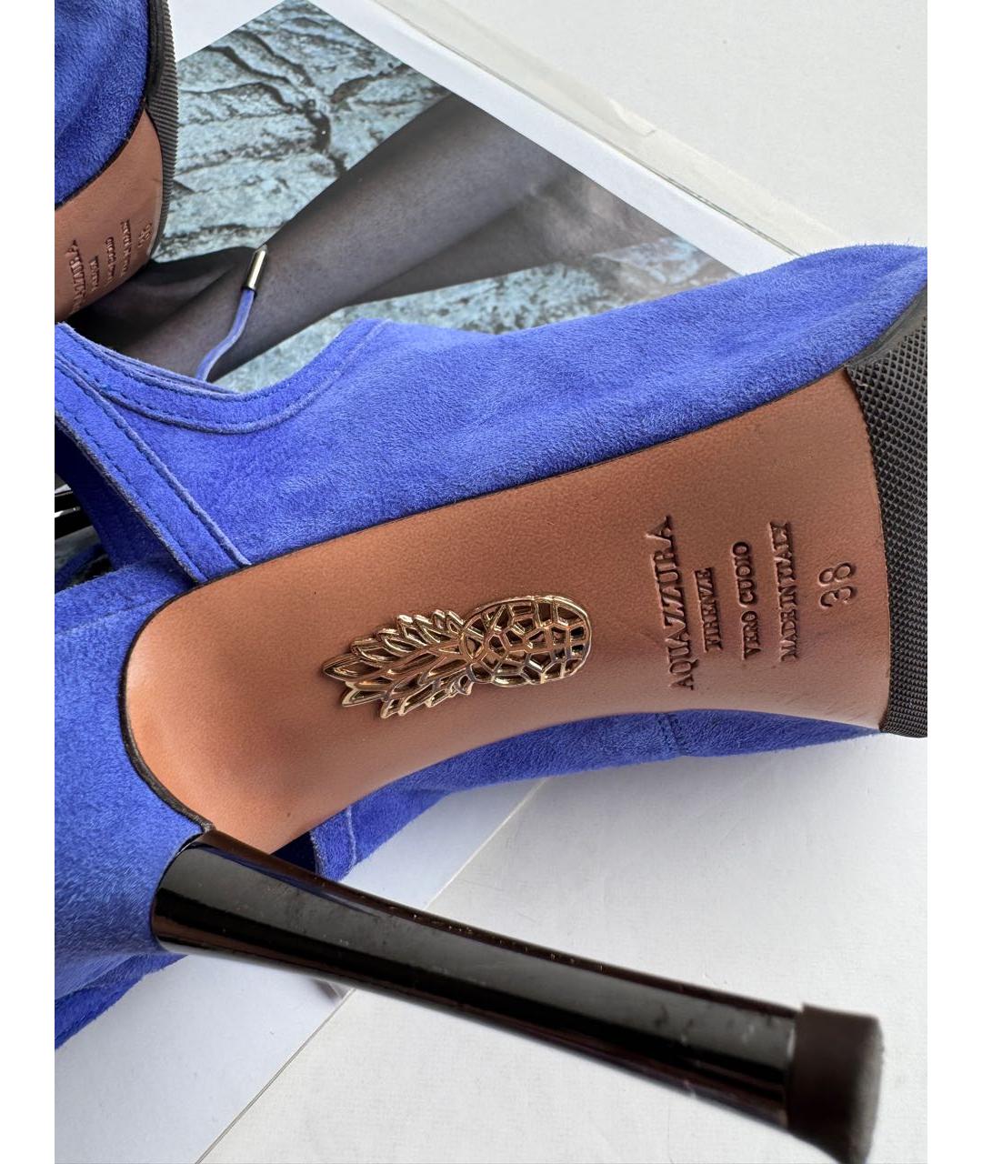 AQUAZZURA Синие замшевые босоножки, фото 6