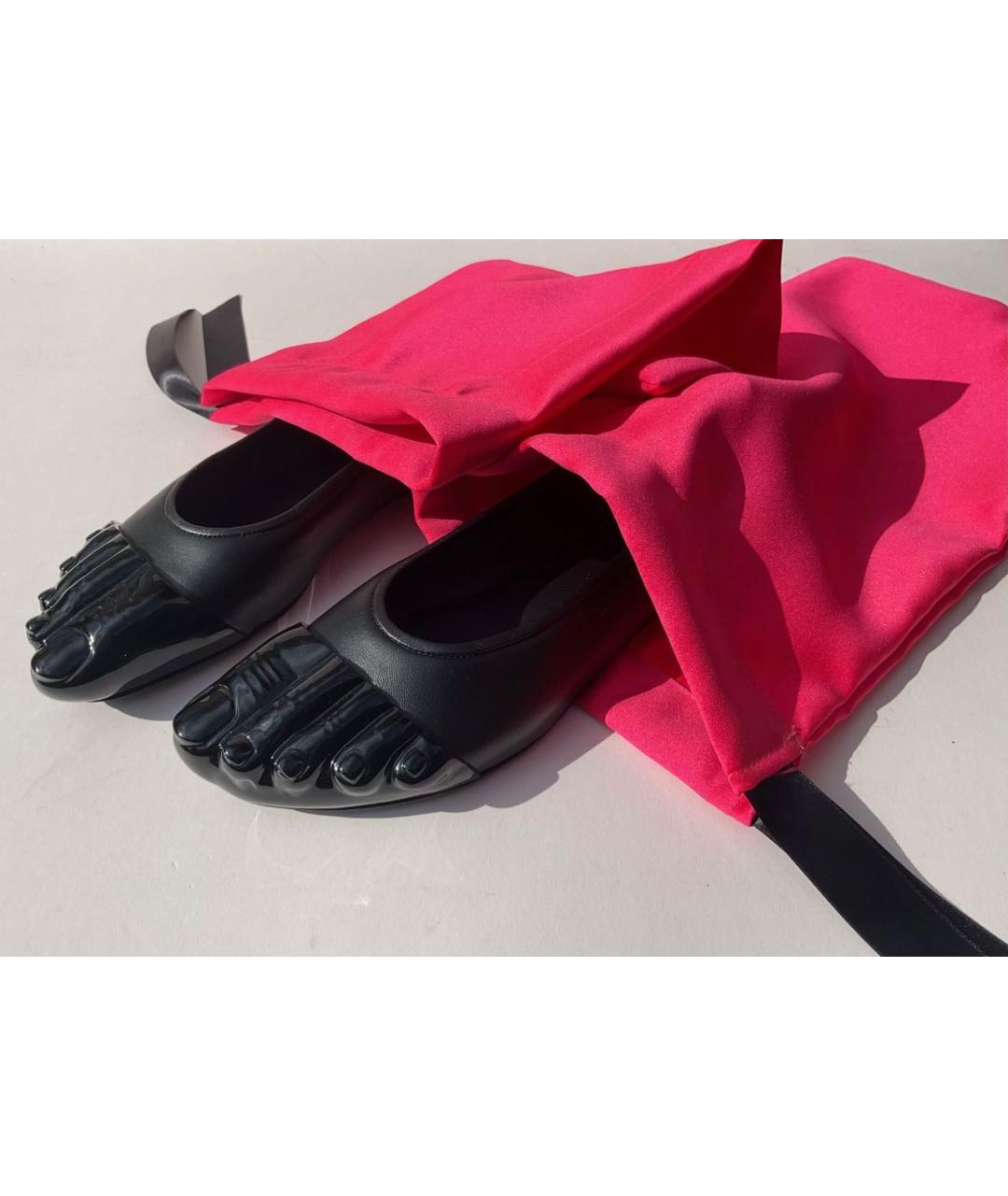 SCHIAPARELLI Черные кожаные балетки, фото 4