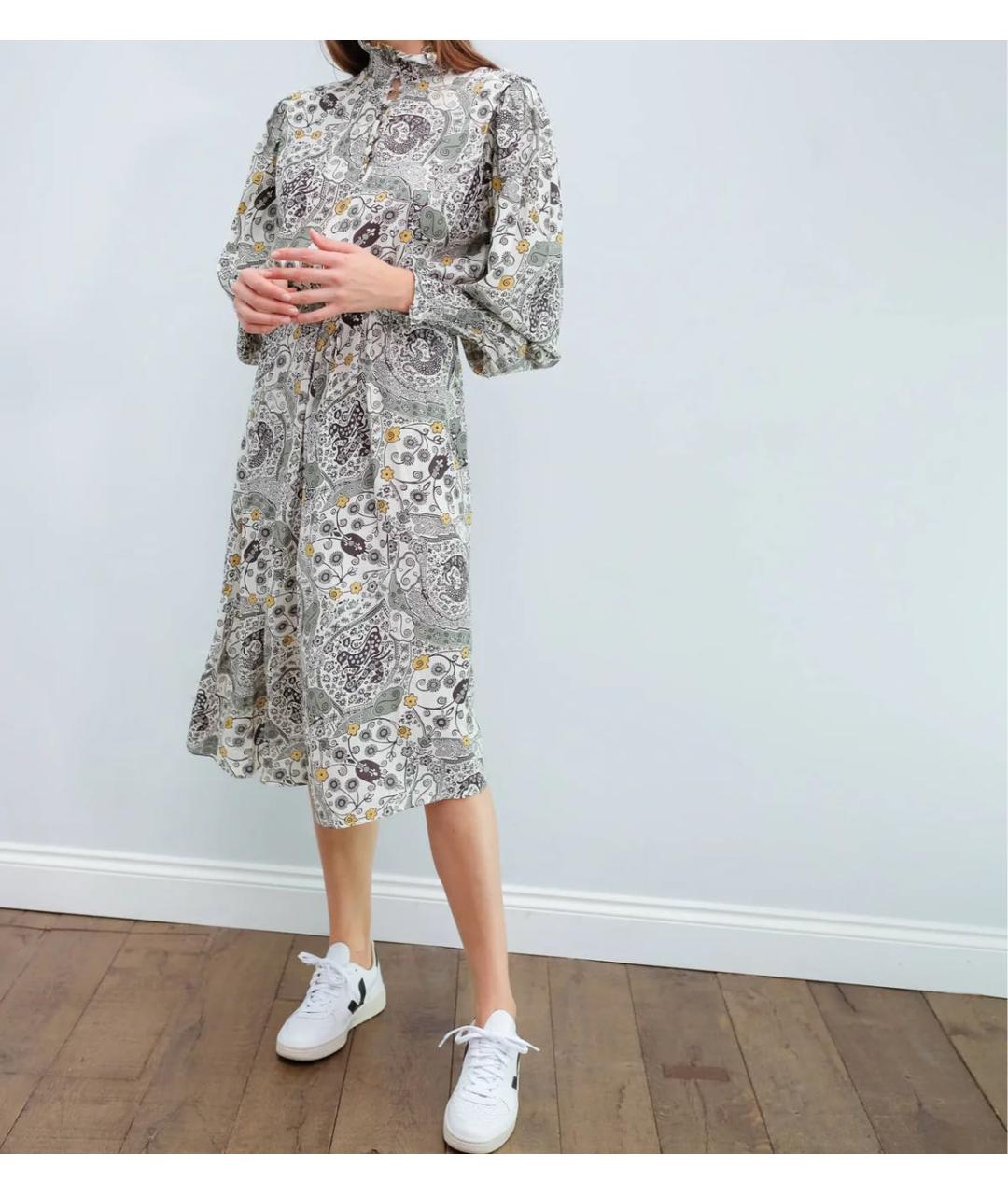 ISABEL MARANT ETOILE Мульти хлопковое повседневное платье, фото 6