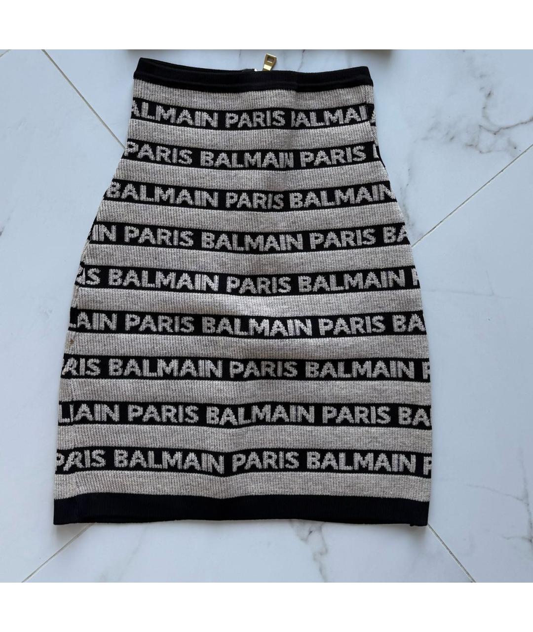 BALMAIN Бежевая юбка мини, фото 3
