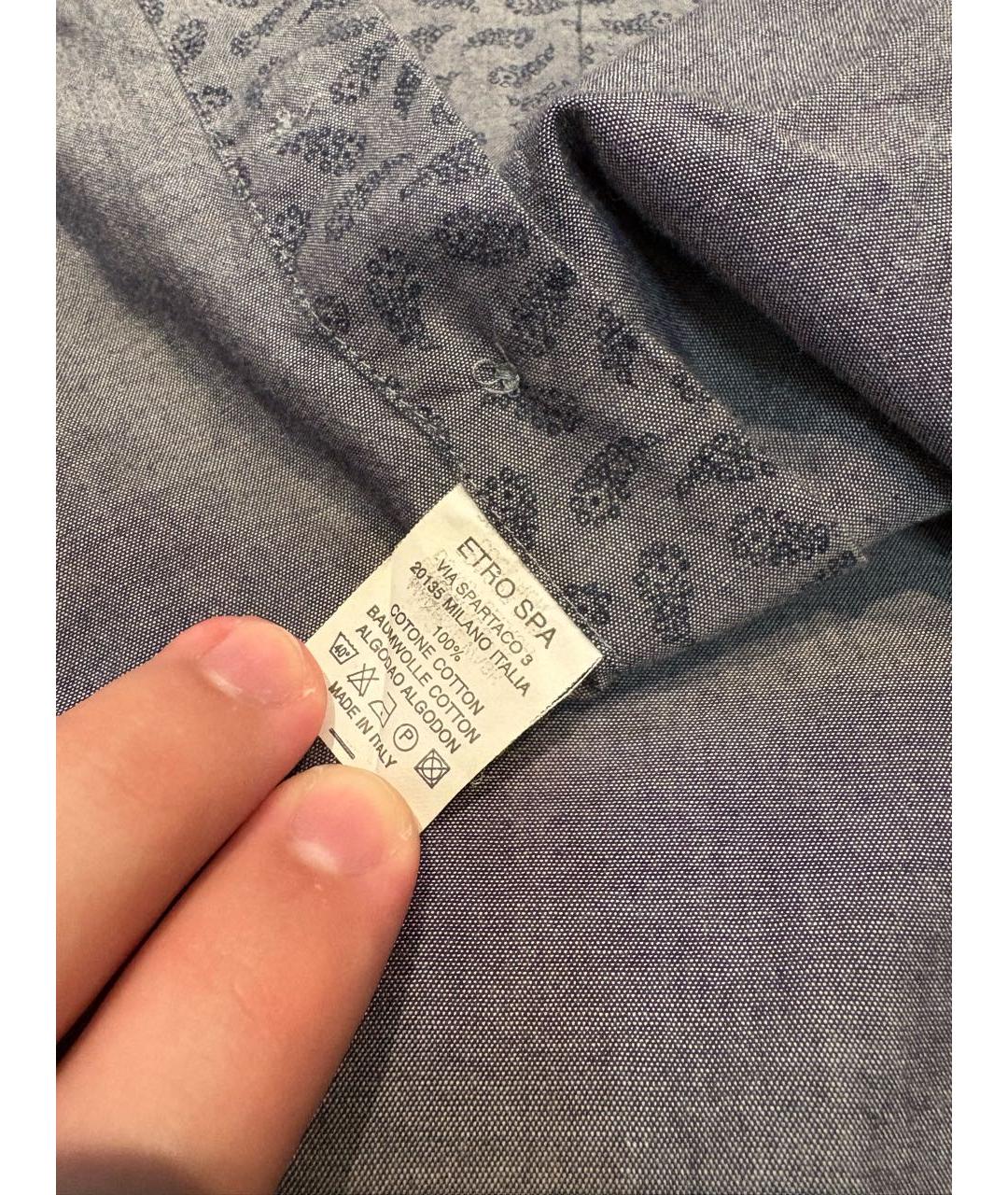 ETRO Серая хлопковая кэжуал рубашка, фото 5
