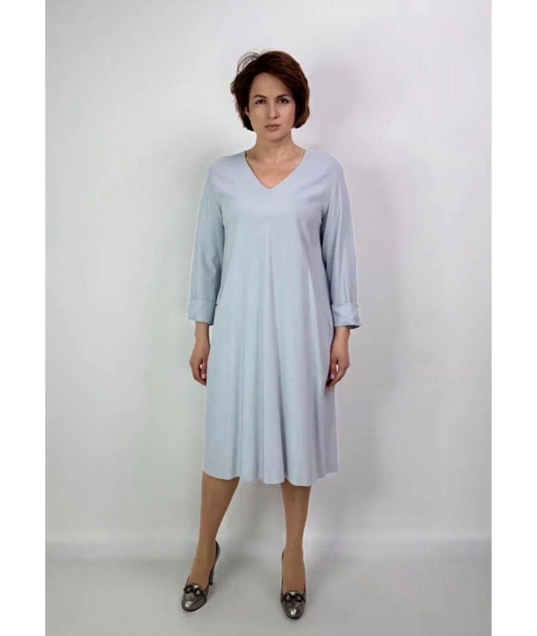 MAX MARA Голубое повседневное платье, фото 7