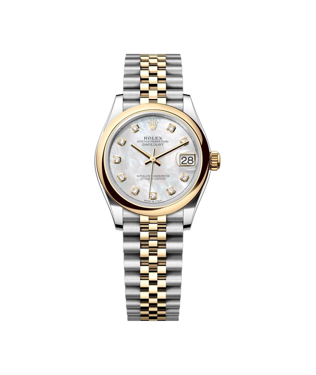 ROLEX Белые часы из желтого золота, фото 2