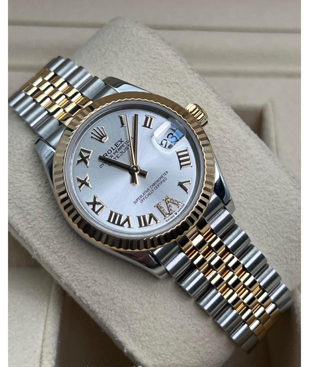 ROLEX Серые часы из желтого золота, фото 3