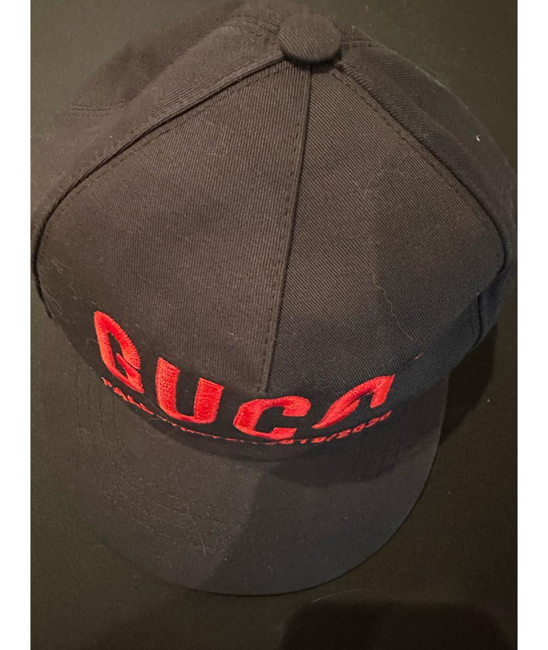 GUCCI Черная хлопковая кепка, фото 4