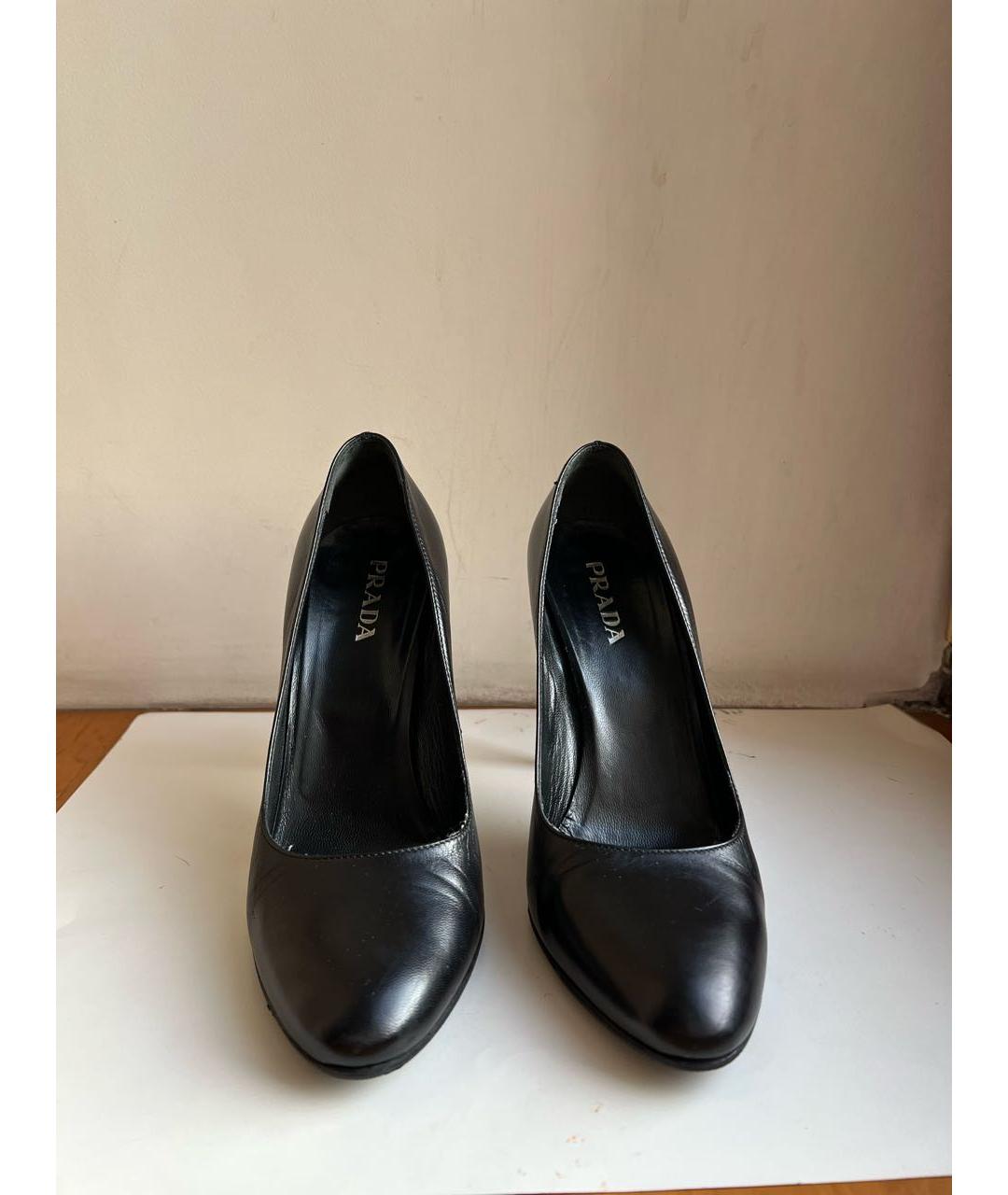 PRADA Черные кожаные туфли, фото 2