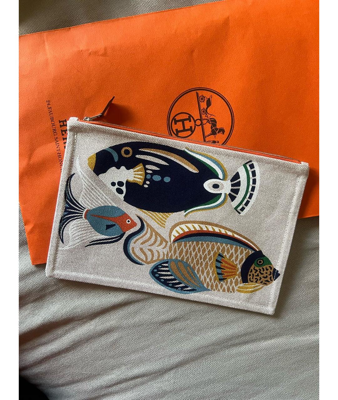 HERMES Мульти хлопковая косметичка, фото 4