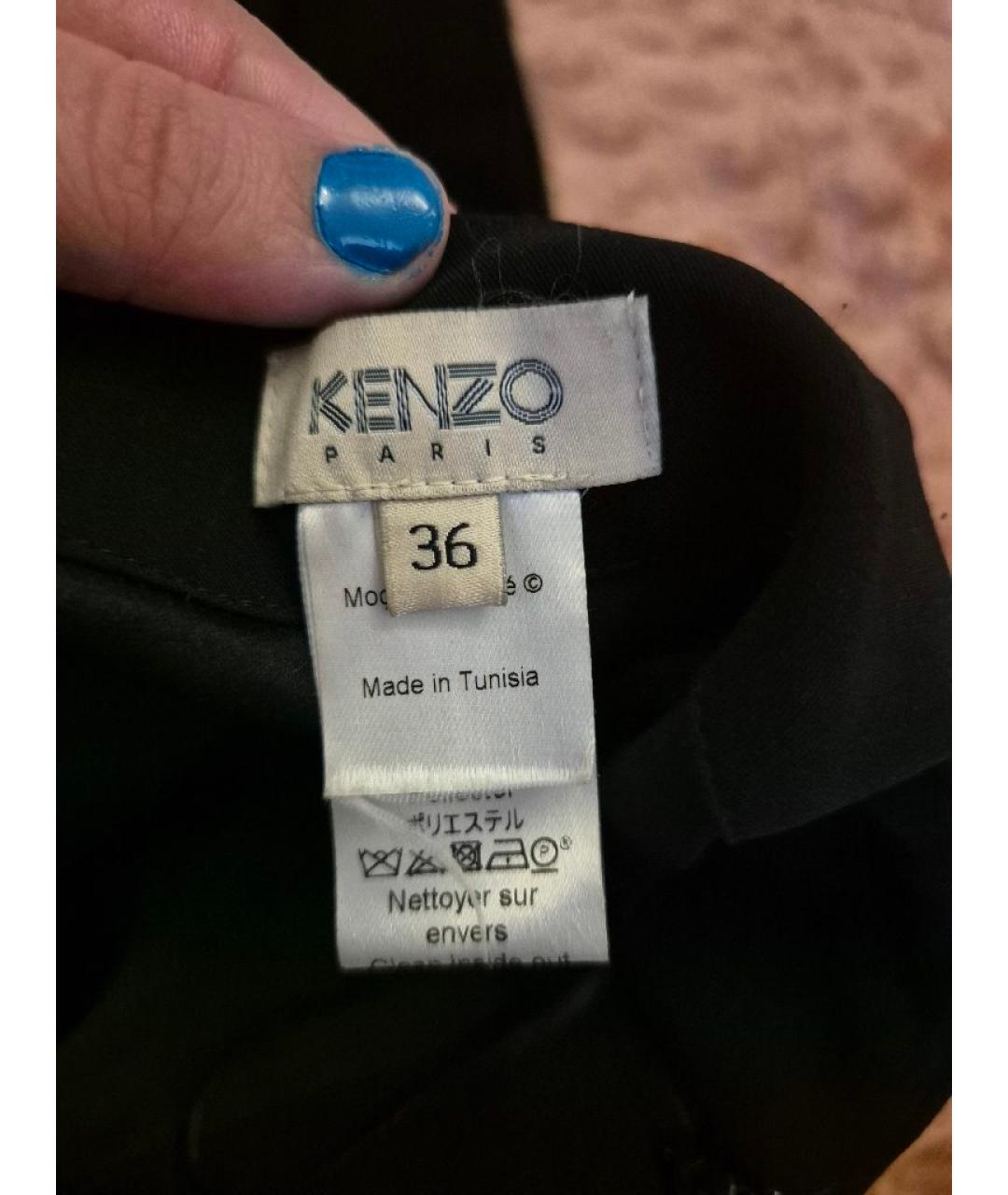 KENZO Черная полиэстеровая юбка мини, фото 3