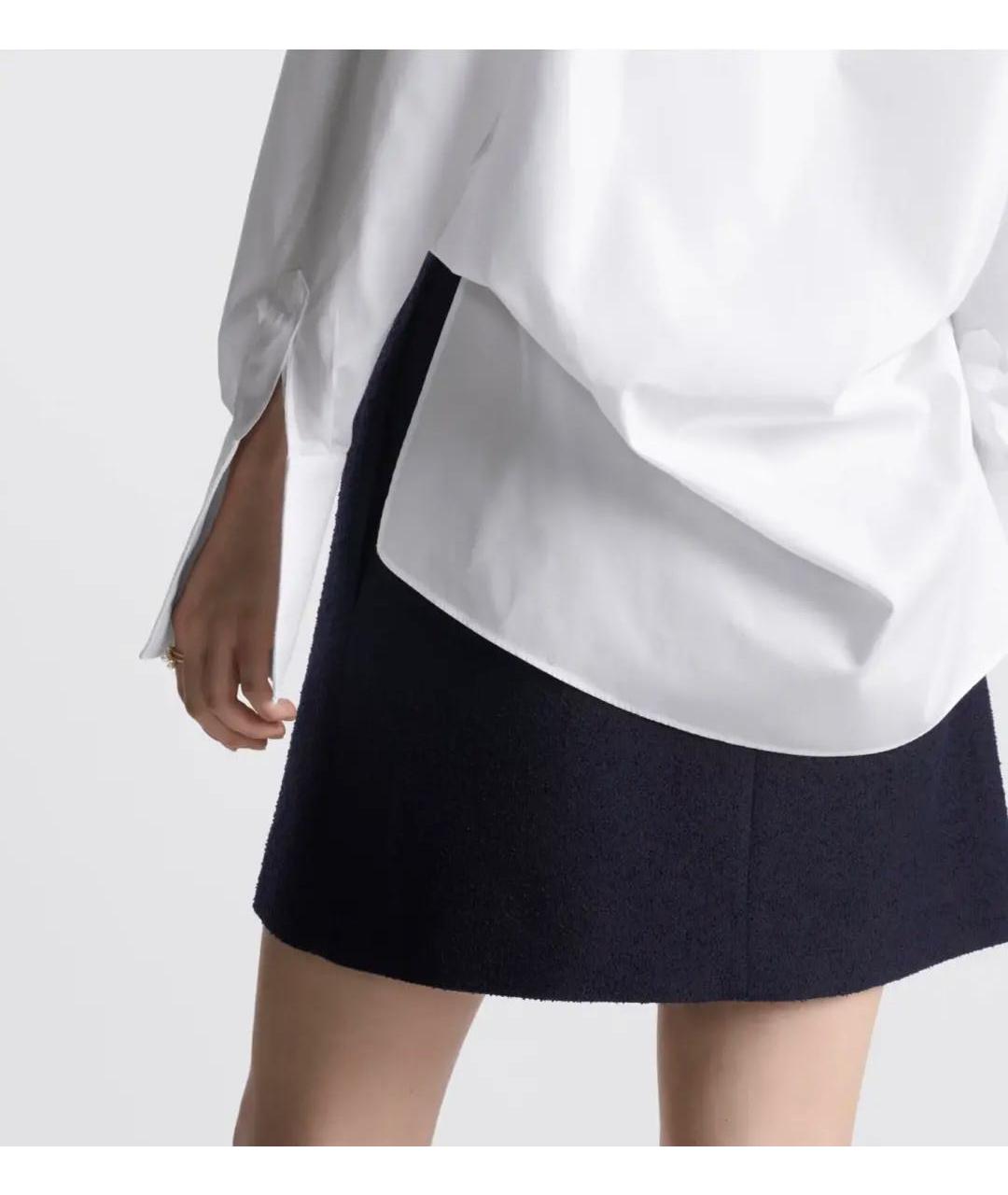 CHRISTIAN DIOR Синяя шерстяная юбка мини, фото 3